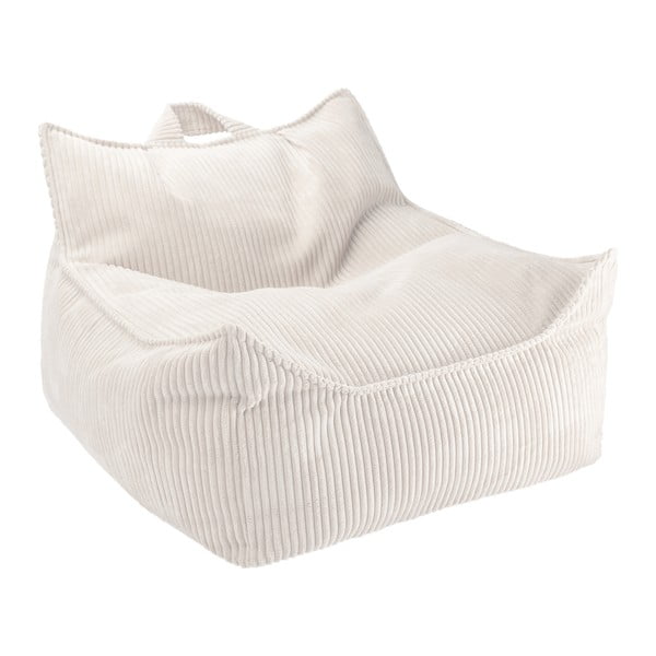 Kremno bela otroška vreča za sedenje iz rebrastega žameta Chair – Wigiwama