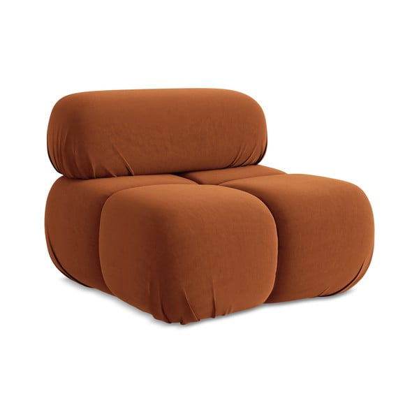 Oranžen žameten modul za sedežno garnituro (sredinski modul) Lokua – Makamii-image-1