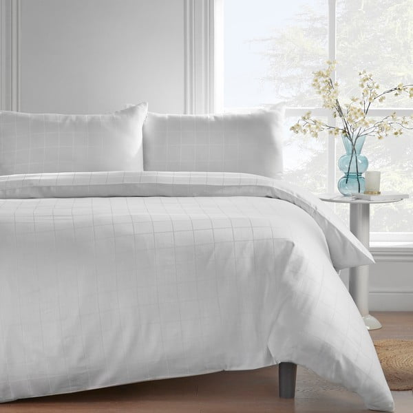 Bela posteljnina za zakonsko posteljo 200x200 cm Rich Woven Check – Catherine Lansfield
