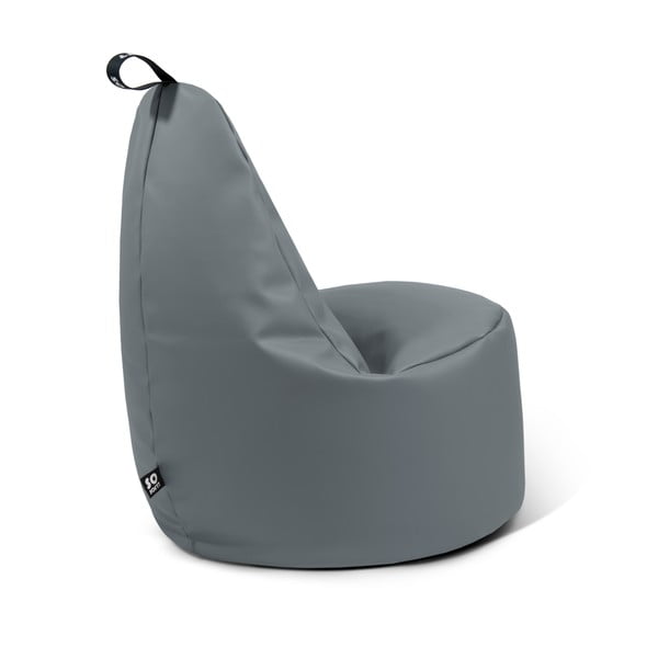 Siva vreča za sedenje iz umetnega usnja Lull XL – So Soft?-image-3
