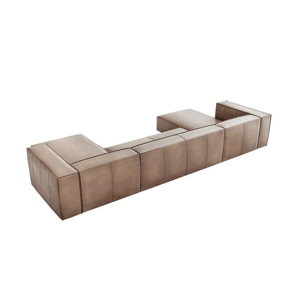 Svetlo rjava usnjena kotna zofa (v obliki črke U) Madame - Windsor & Co Sofas-image-3