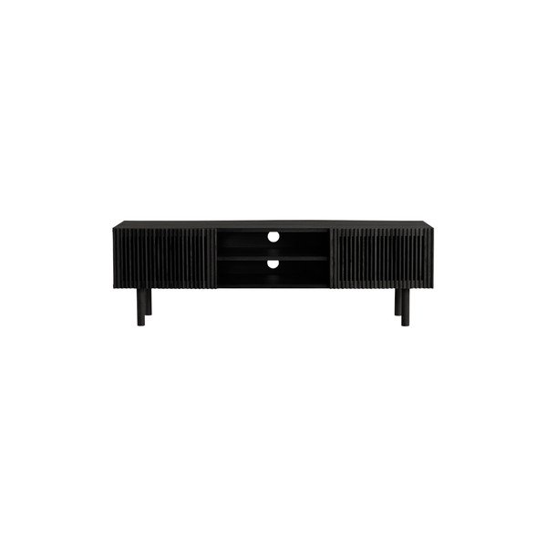 Črna TV omarica v jesenovem dekorju 160x50x43 cm Sion – Jotex-image-2