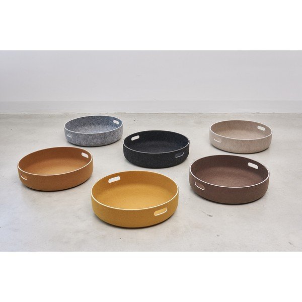 Tekstilna košara za shranjevanje ø 46x12 cm Cesto Black – MiaCara-image-1