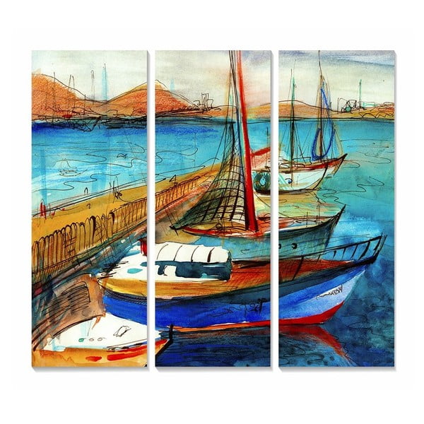 Slike v kompletu 3 ks 20x50 cm Sailing – Wallity