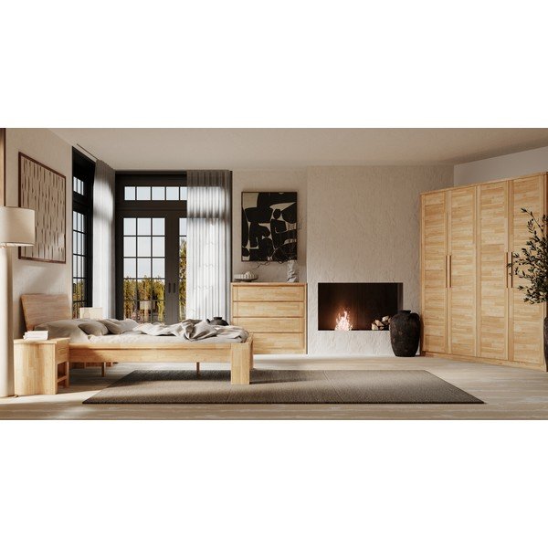 Nizka komoda iz masivnega hrasta v naravni barvi 105x96 cm Timo – Olivia Living-image-3