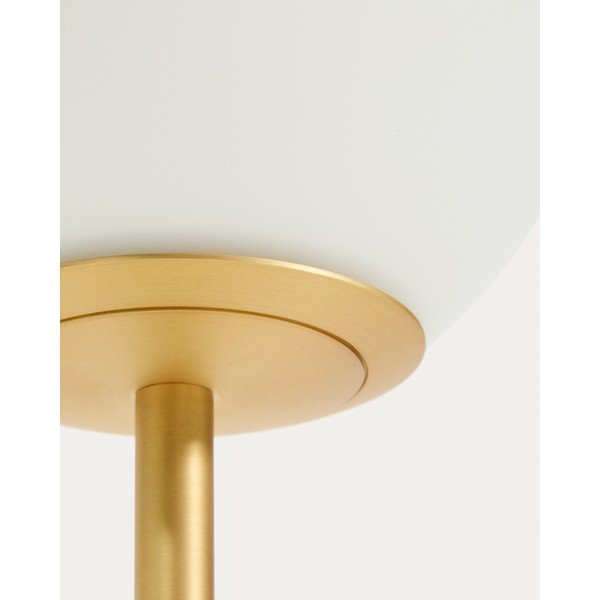 Bela/v zlati barvi namizna svetilka s steklenim senčilom (višina 35 cm) Brisia – Kave Home-image-2