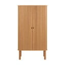 Omarica v hrastovem dekorju z drsnimi vrati v naravni barvi 80x145 cm Langley – Actona