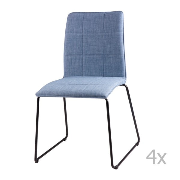 Komplet 4 svetlo modrih jedilnih stolov sømcasa Malina