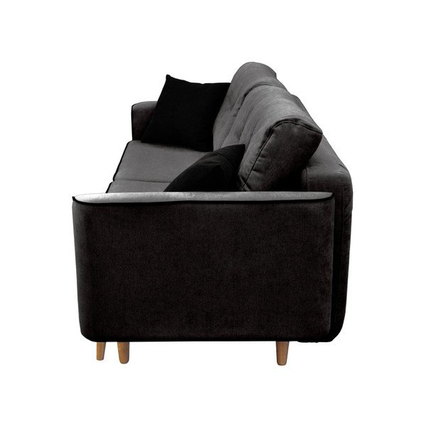 Črn raztegljiv trosed s svetlimi nogami Mazzini Sofas Ivy-image-2