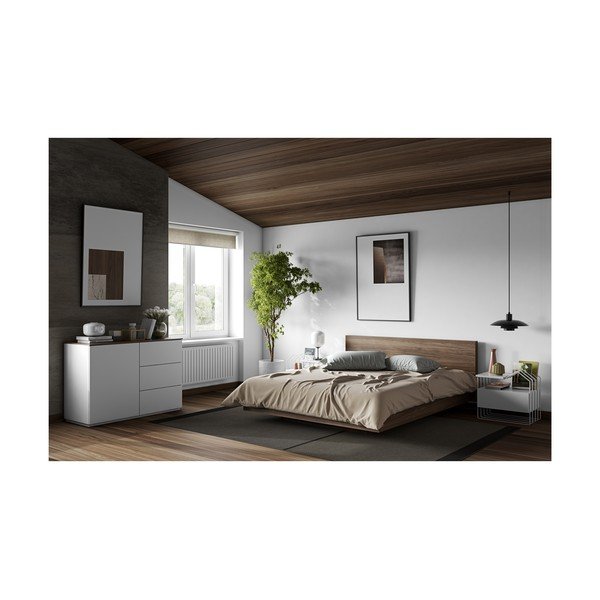 Rjava zakonska postelja TemaHome Float, 180 x 200 cm-image-4