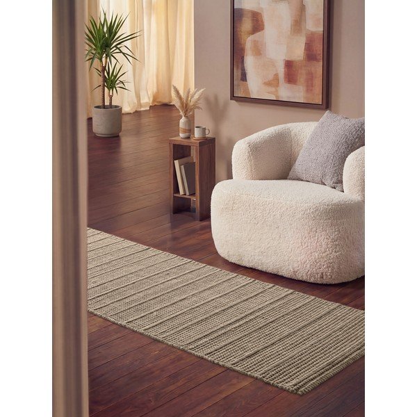 Bež ročno tkan volnen tekač 80x250 cm Camden Parker – Ted Baker-image-1