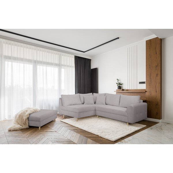 Siv tabure iz rebrastega žameta Ariella – Ropez-image-1