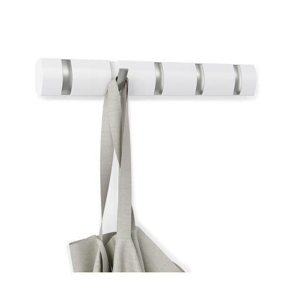 Beli stenski obešalnik iz lesa topola Flip - Umbra-image-4