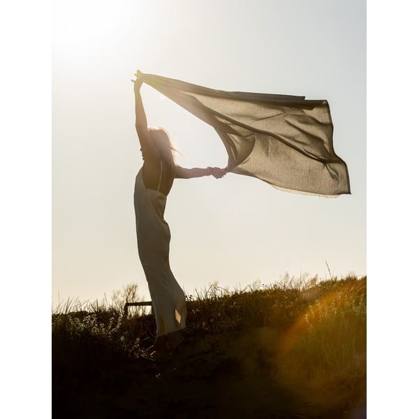 Bež pletenina z bombažem Euromant Summer Linen, 140 x 180 cm-image-2