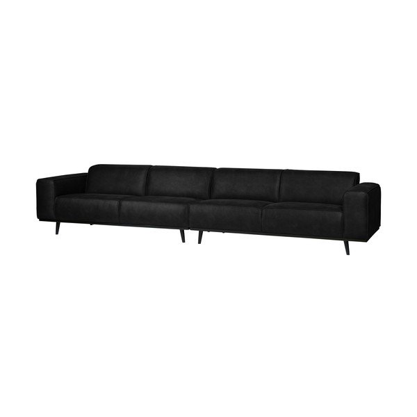 Črna zofa iz semiša BePureHome Statement, 372 cm-image-1