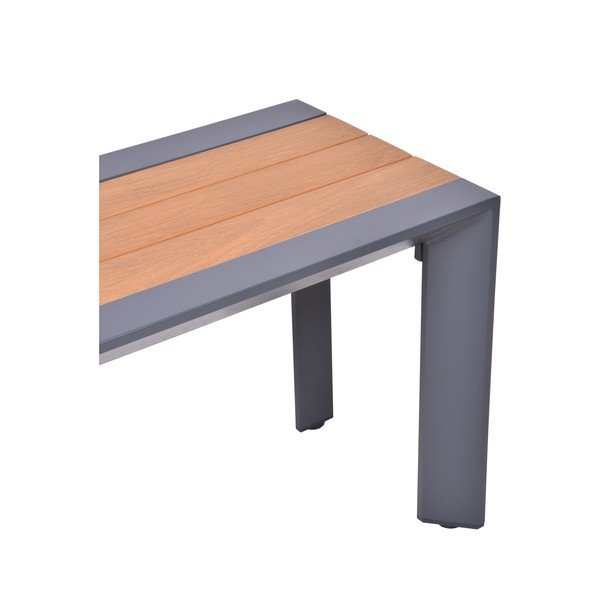 Temno siva/rjava kovinska vrtna klop Silea – Garden Pleasure-image-1