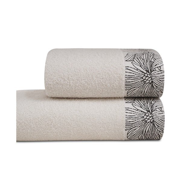 Slonokoščena frotirna bombažna brisača 50x100 cm Valencia – My House-image-2