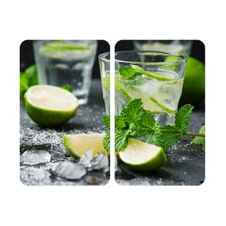 Komplet 2 steklenih zaščitnih plošč za štedilnik Wenko Mojitos, 52 x 30 cm