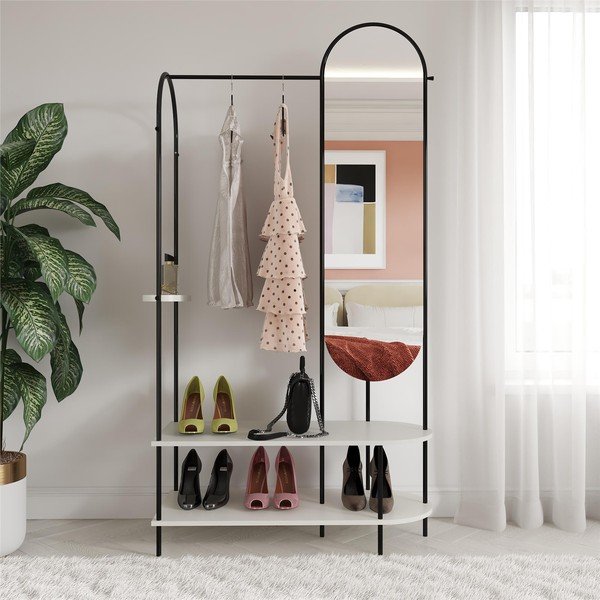 Črn/siv kovinski set za hodnik 101x183x43 cm Anastacia – Støraa-image-1