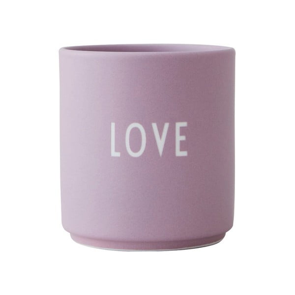Sivkasto vijoličen porcelanast lonček Design Letters Favourite Love