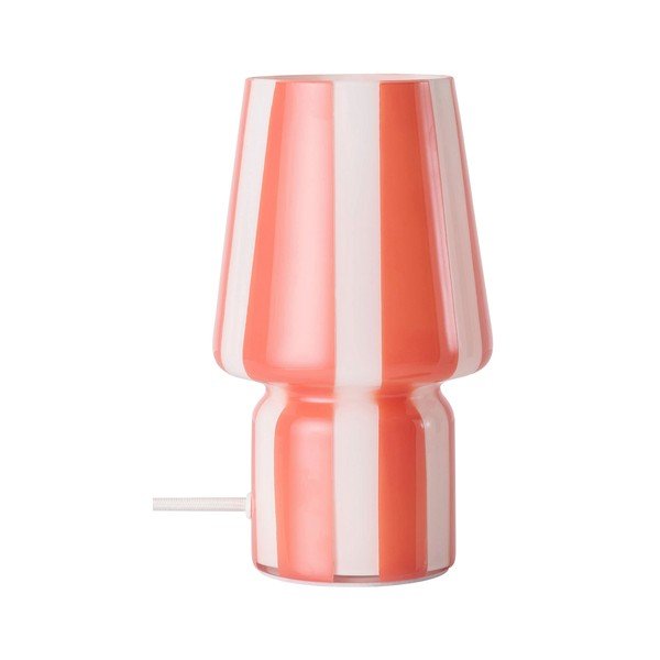 Rdeča/bela steklena namizna svetilka (višina 21,5 cm) Carlo – Ellos Home