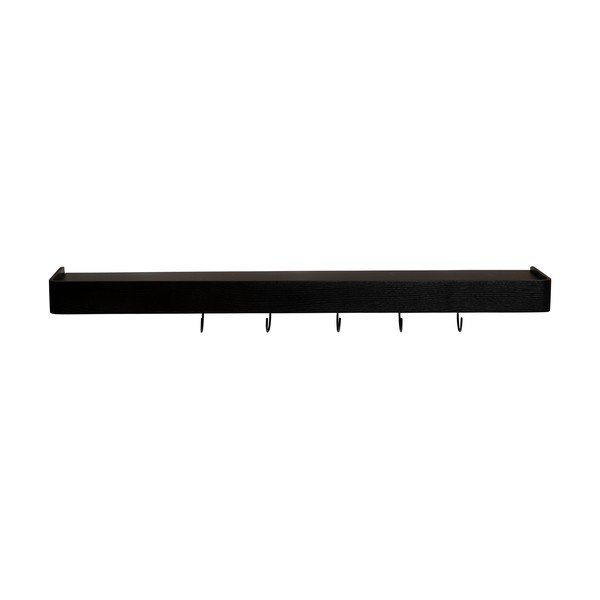Črn stenski obešalnik v jesenovem dekorju s polico 120 cm Protopia – DAN-FORM Denmark-image-1