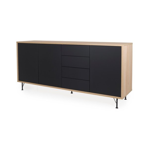 Črna komoda Tenzo Flow, dolžina 217 cm-image-1
