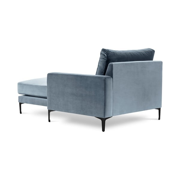 Svetlo moder žametni ležalnik Kooko Home Harmony, desni kot-image-3