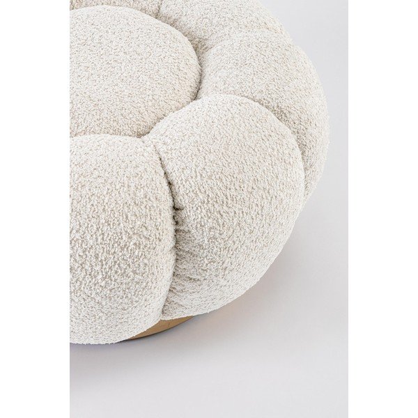 Kremno bel tabure iz tkanine bouclé Florel – Bizzotto-image-3