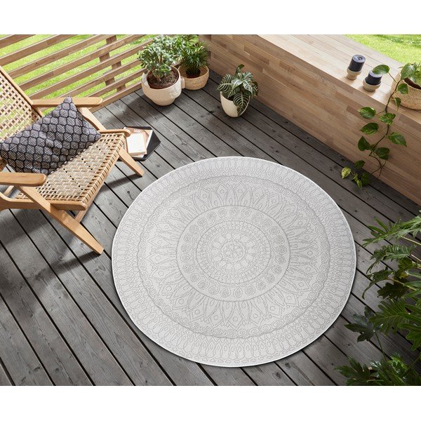 Svetlo siva okrogla preproga ø 120 cm Spirit – Hanse Home-image-1