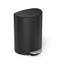 Mat črn kovinski koš za smeti s pedalom 6 l – simplehuman