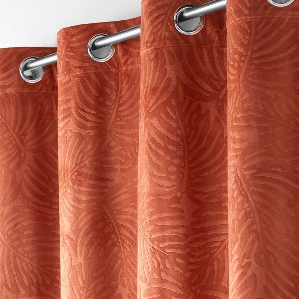 Opečnato oranžna žametna zavesa 140x240 cm Analia – douceur d'intérieur-image-1