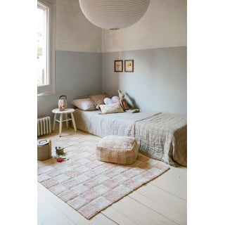 Svetlo rožnata/kremno bela pralna ročno tkana bombažna preproga 120x160 cm Kitchen Tiles Rose – Lorena Canals