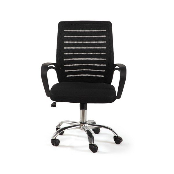 Črn oblazinjen pisarniški stol Evon – Bonami Essentials-image-2