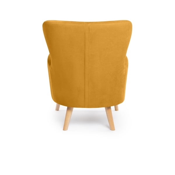 Gorčično rumen fotelj z naslonom Noemye – Bonami Selection-image-4