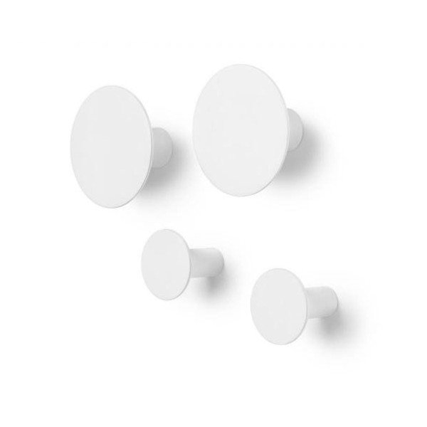 Komplet 4 belih stenskih kljukic Blomus Ponto