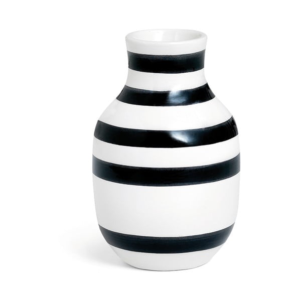 Črno-bela keramična vaza Kähler Design Omaggio, višina 12,5 cm