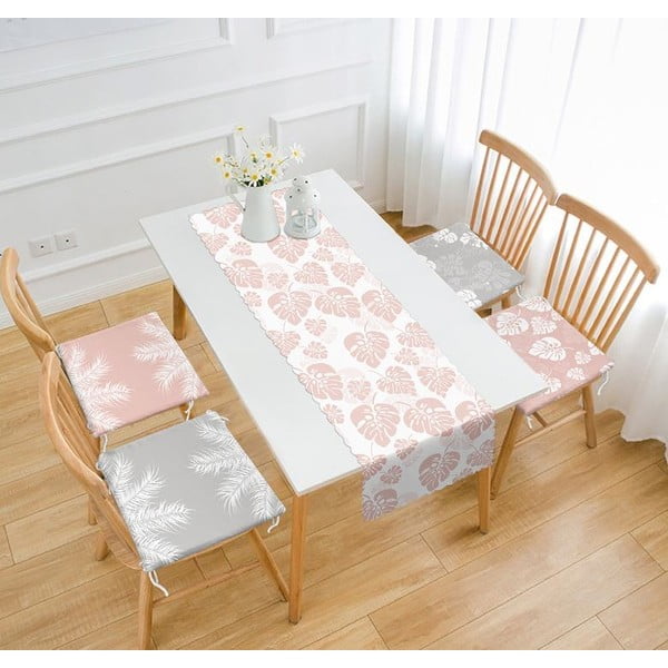 Komplet namiznega tekača in sedežnih blazin 5 ks Tropical Leaves – Mila Home-image-1