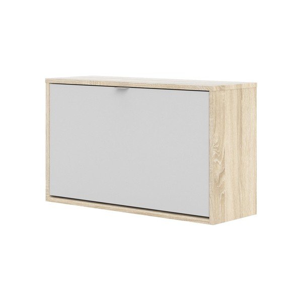 Bela preklopna stenska omarica za čevlje v hrastovem dekorju Shoes – Tvilum-image-3