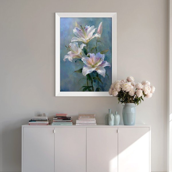 Tiskana slika z okvirjem 56x75 cm Lilies – Styler-image-2