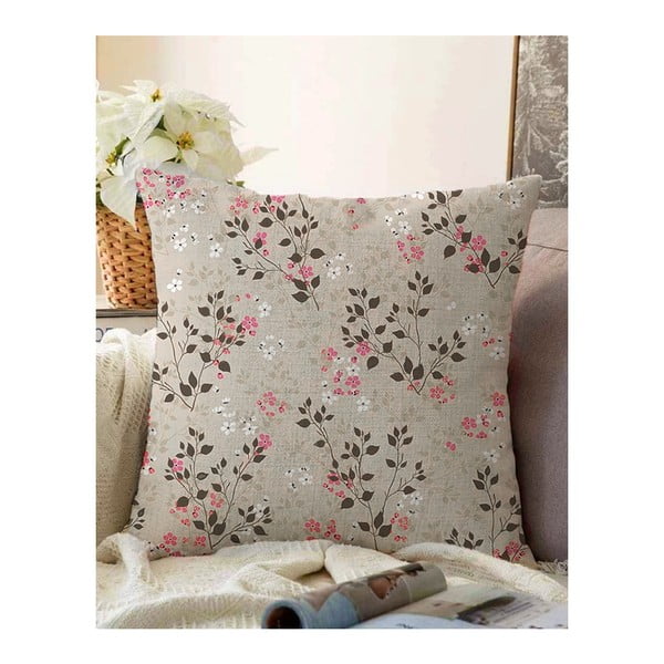 Rjave prevleka za vzglavnik iz mešanice bombaža Minimalist Cushion Covers Bloom, 55 x 55 cm