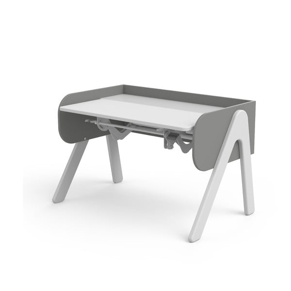 Sivp-bela pisalna miza iz borovega lesa z nastavljivo višino Flexa Woody