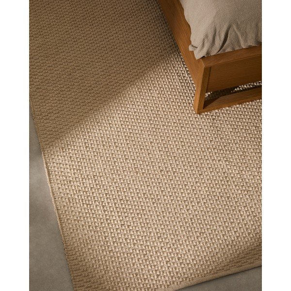 Kremno bela ročno tkana preproga iz mešanice bombaža 160x230 cm Mascarell – Kave Home-image-3