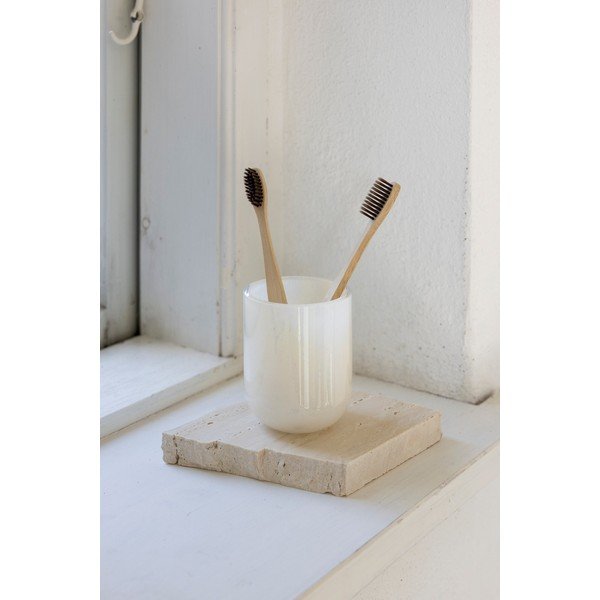 Kremno bel steklen lonček za zobne ščetke Opal – Mette Ditmer Denmark-image-4