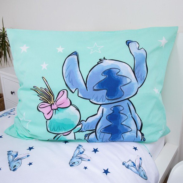 Mentolno zelena enojna bombažna otroška posteljnina 140x200 cm Lilo & Stitch "Buddies" – Jerry Fabrics-image-3