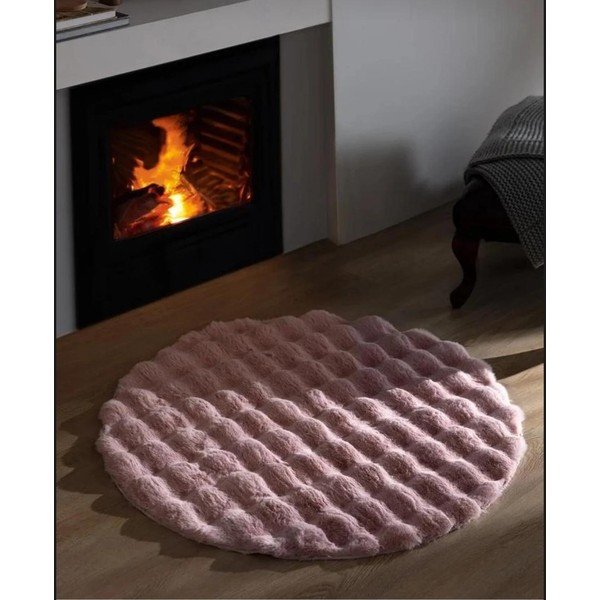 Rožnata pralna okrogla preproga ø 150 cm Bubble Pink – Mila Home-image-2