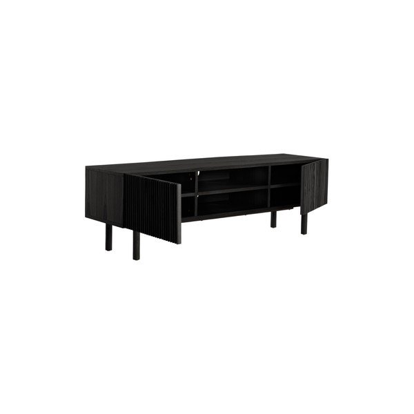 Črna TV omarica v jesenovem dekorju 160x50x43 cm Sion – Jotex-image-4