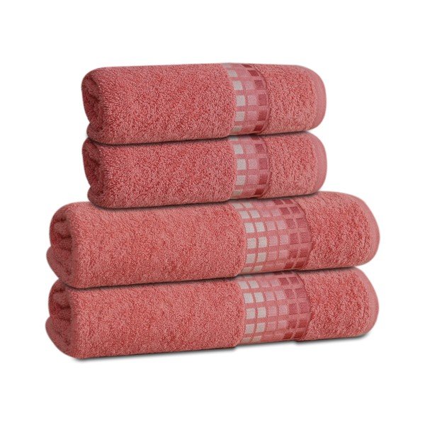 Rožnata bombažna brisača 70x140 cm Darwin – My House-image-2