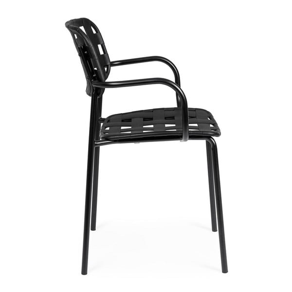 Črni kovinski vrtni stoli v kompletu 4 ks Clover   – Bizzotto-image-2