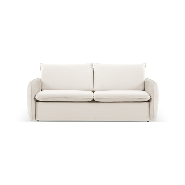 Kremno bela žametna raztegljiva sedežna garnitura 214 cm Vienna – Cosmopolitan Design